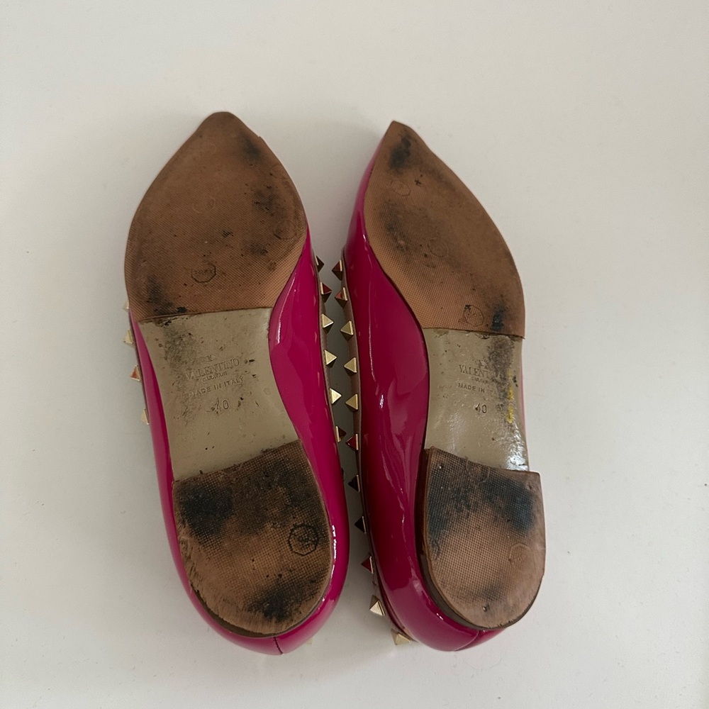 Valentino Black Rockstud Flats 40 (9) - Picture 5 of 7